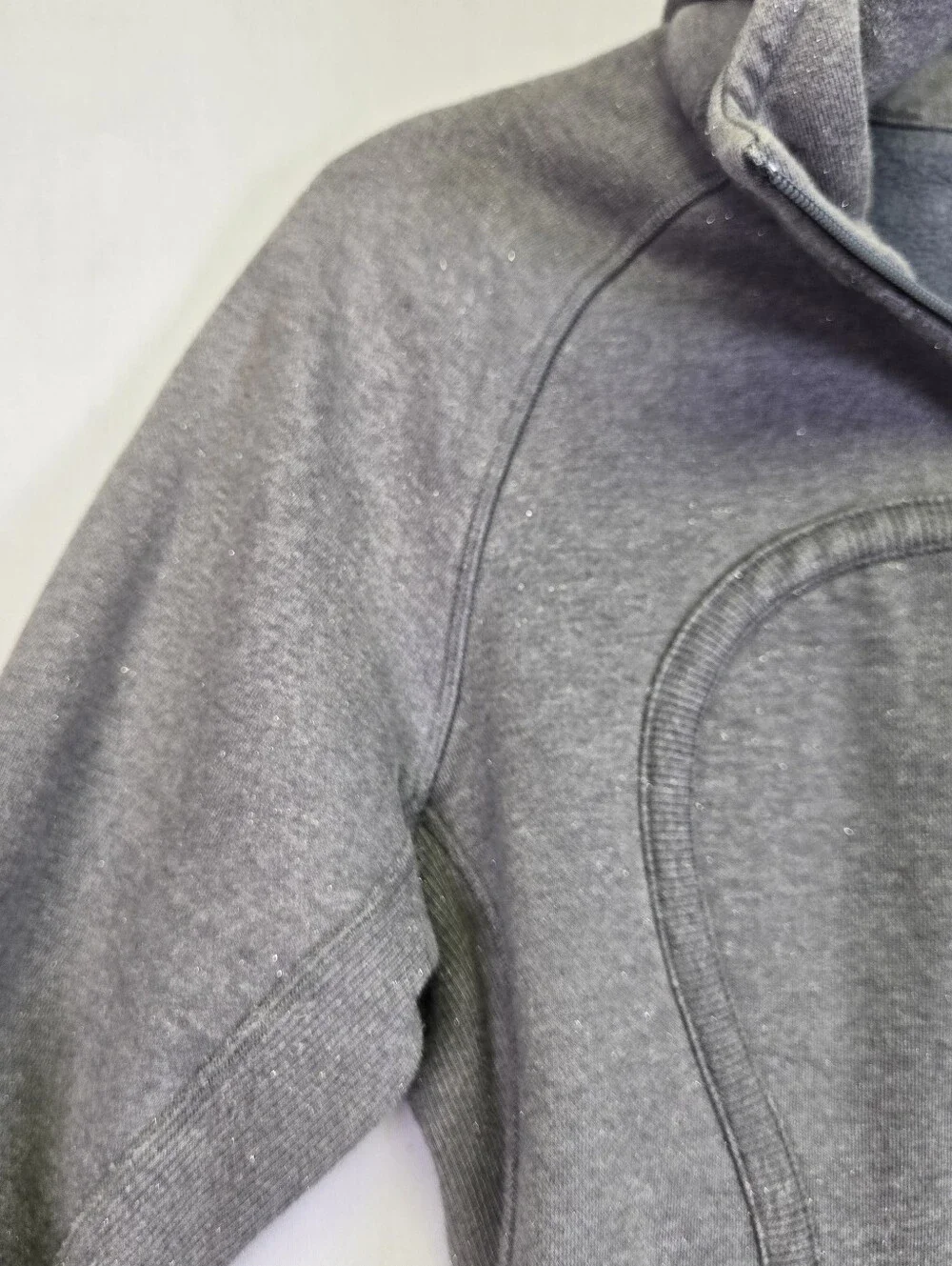 Lululemon Scuba Jacket Full Zip Hoodie Size 8 Grey Sparkle